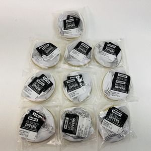 10 Pack Wawak #5 Gold Metallic Nylon Coil Continuous Zipper Roll - 3 Yds. White